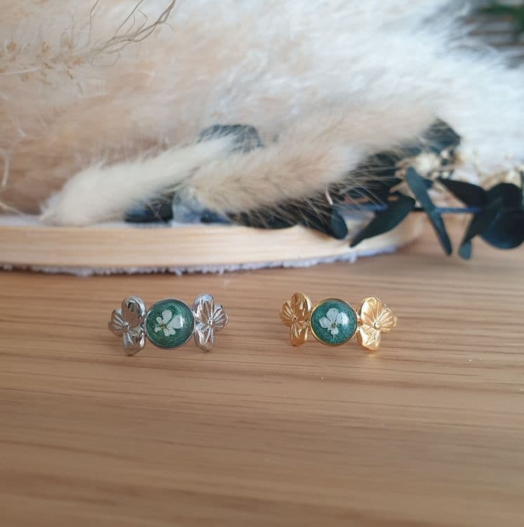 Bague 2 fleurs carotte