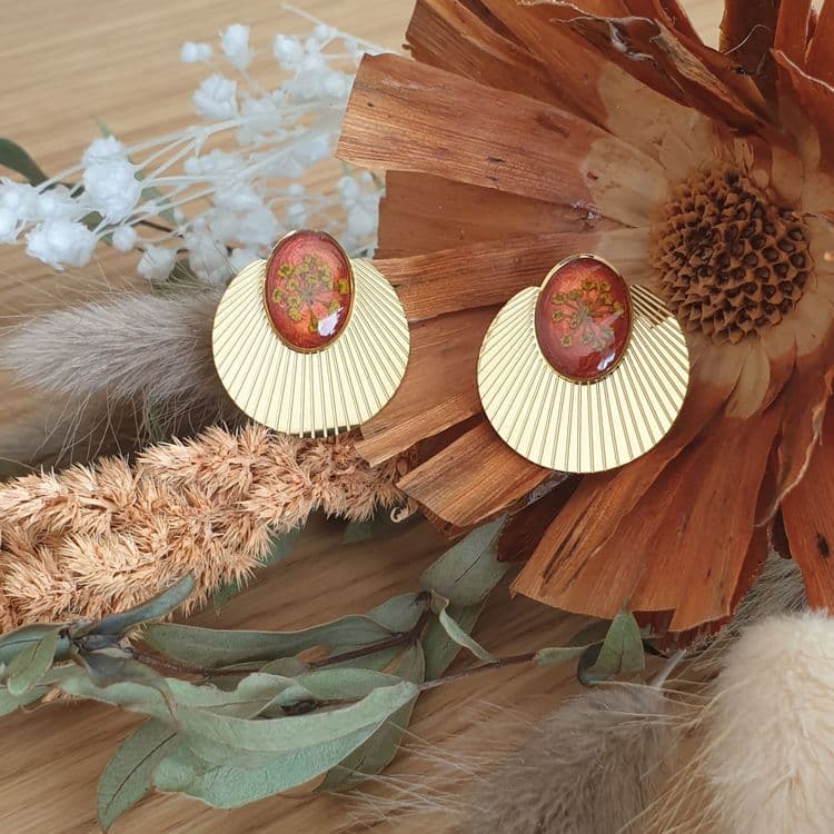 Boucles d'oreilles coque fenouil
