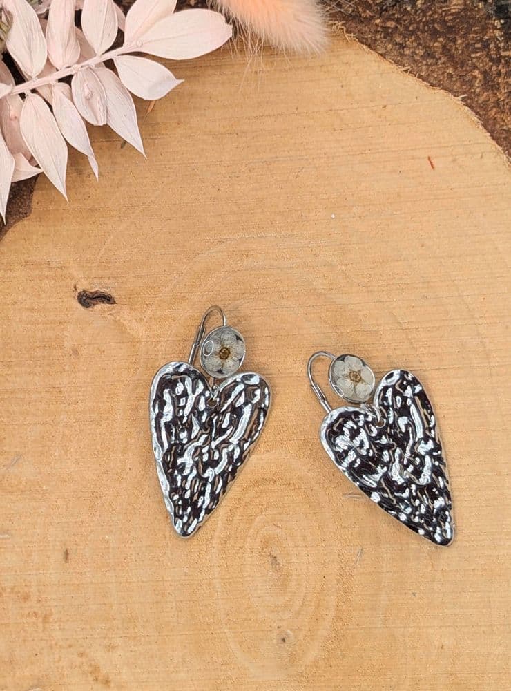 Boucles d'oreilles coeur spirée argenté