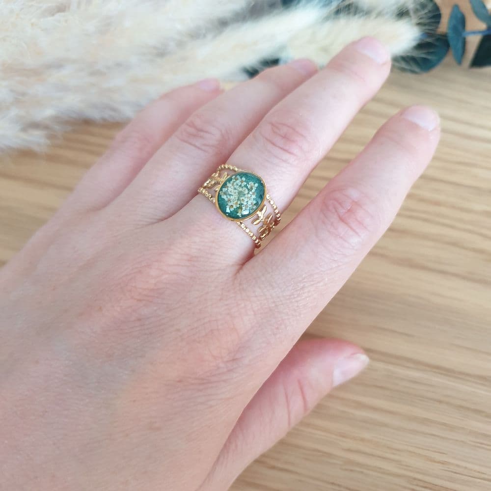 Bague laurier fleur de carotte
