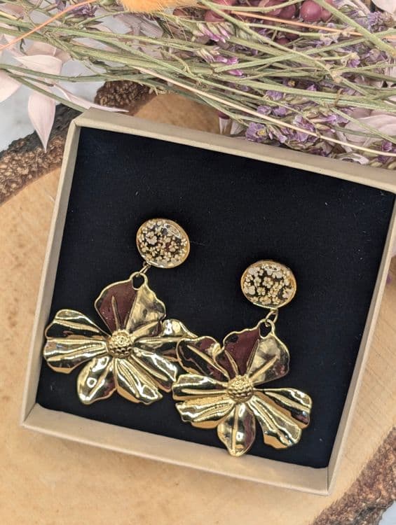 Boucles d'oreilles fleur XXL