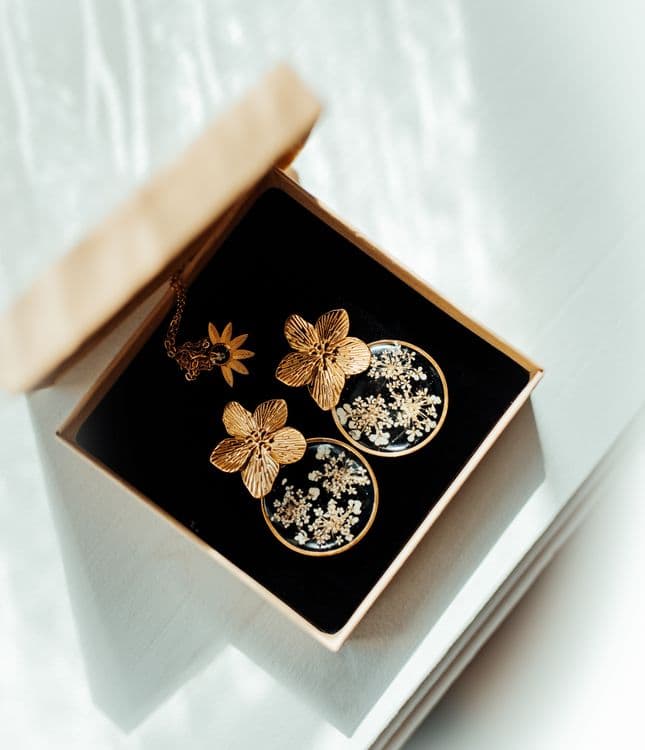 Boucles d'oreilles grande dentelle de fleur
