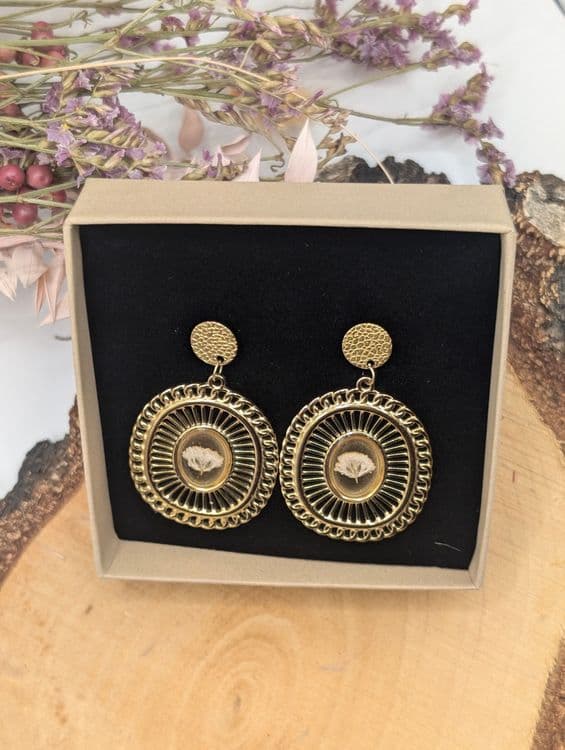 Boucles d'oreilles XXL rayonnante gypsophile
