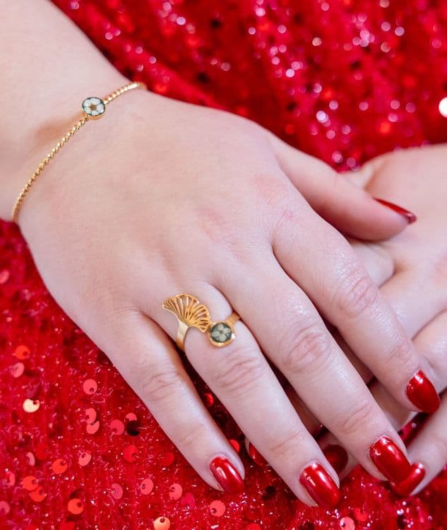 Bague ginkgo sureau