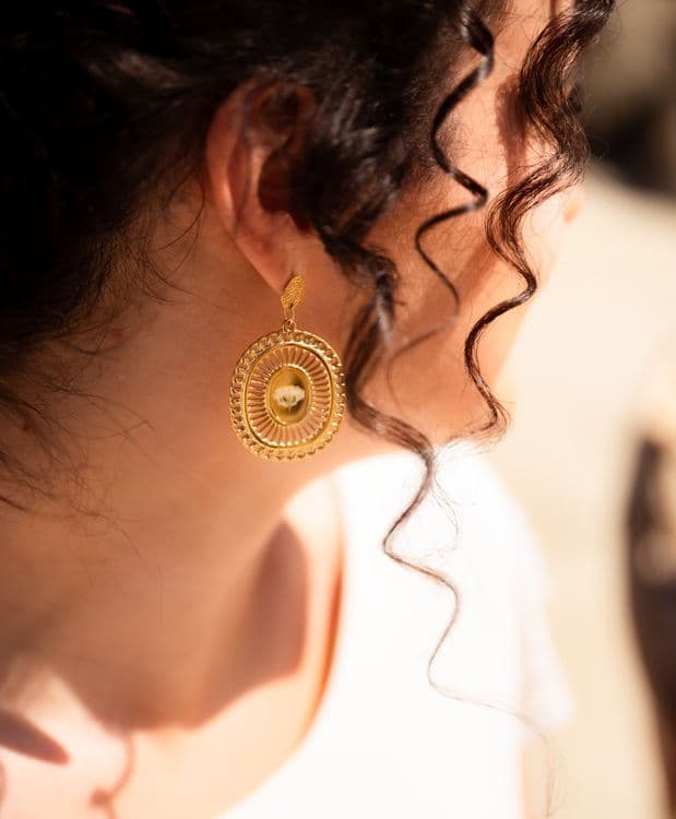Boucles d'oreilles XXL rayonnante gypsophile